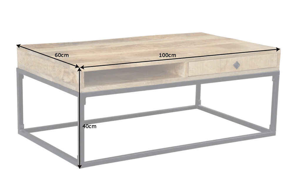 Couchtisch INDUSTRIAL mit Schublade