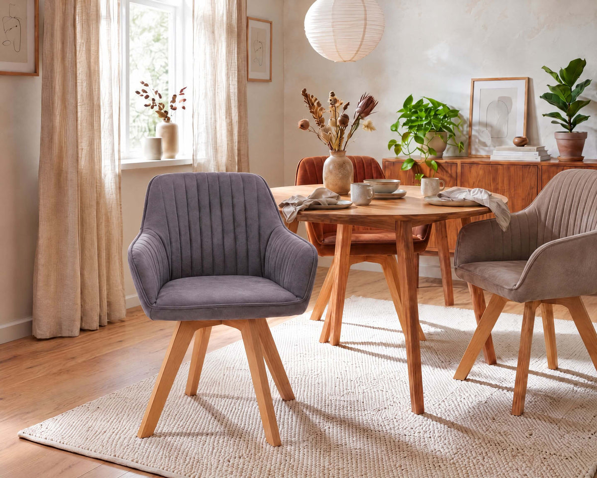 Stuhl No.2 Drehbar Vintage-Grau