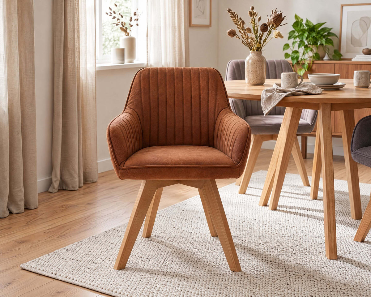 Stuhl No.2 Drehbar Vintage-Braun