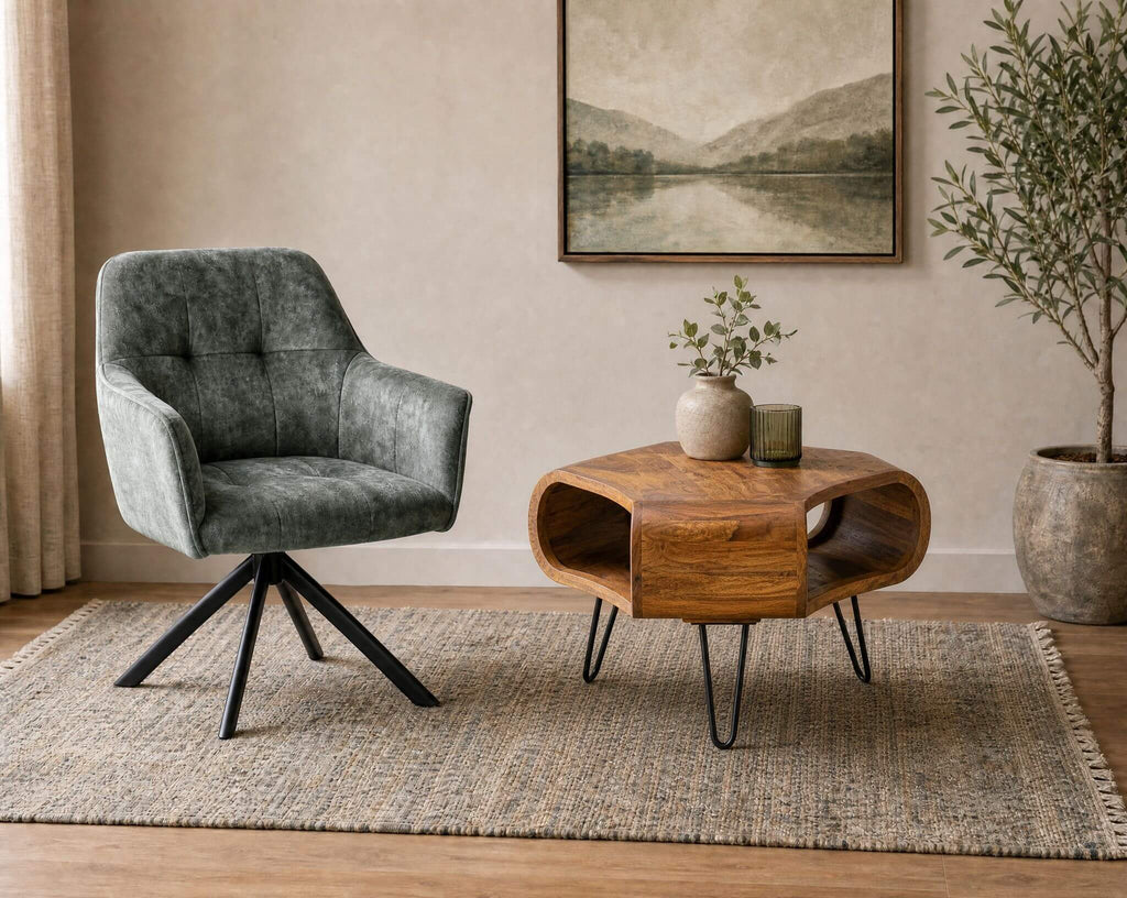 Retro Couchtisch SHEESHAM Hairpin Legs
