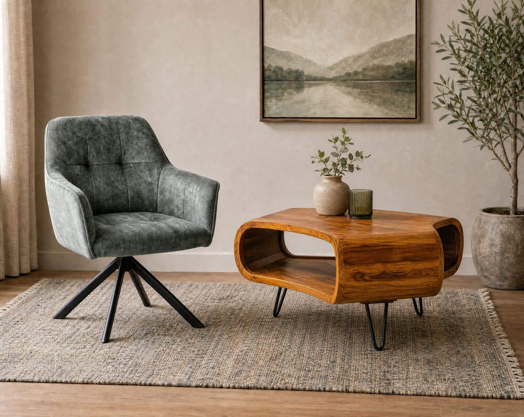 Retro Couchtisch SHEESHAM Hairpin Legs