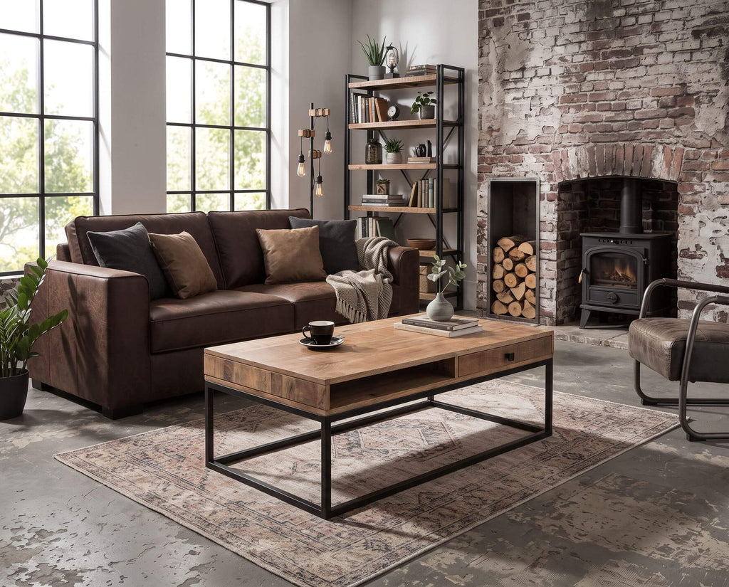 Couchtisch INDUSTRIAL mit Schublade