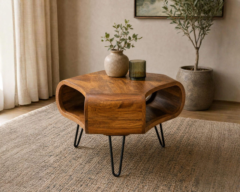 Retro Couchtisch SHEESHAM Hairpin Legs