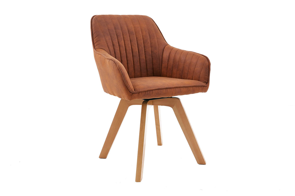 Stuhl No.2 Drehbar Vintage-Braun