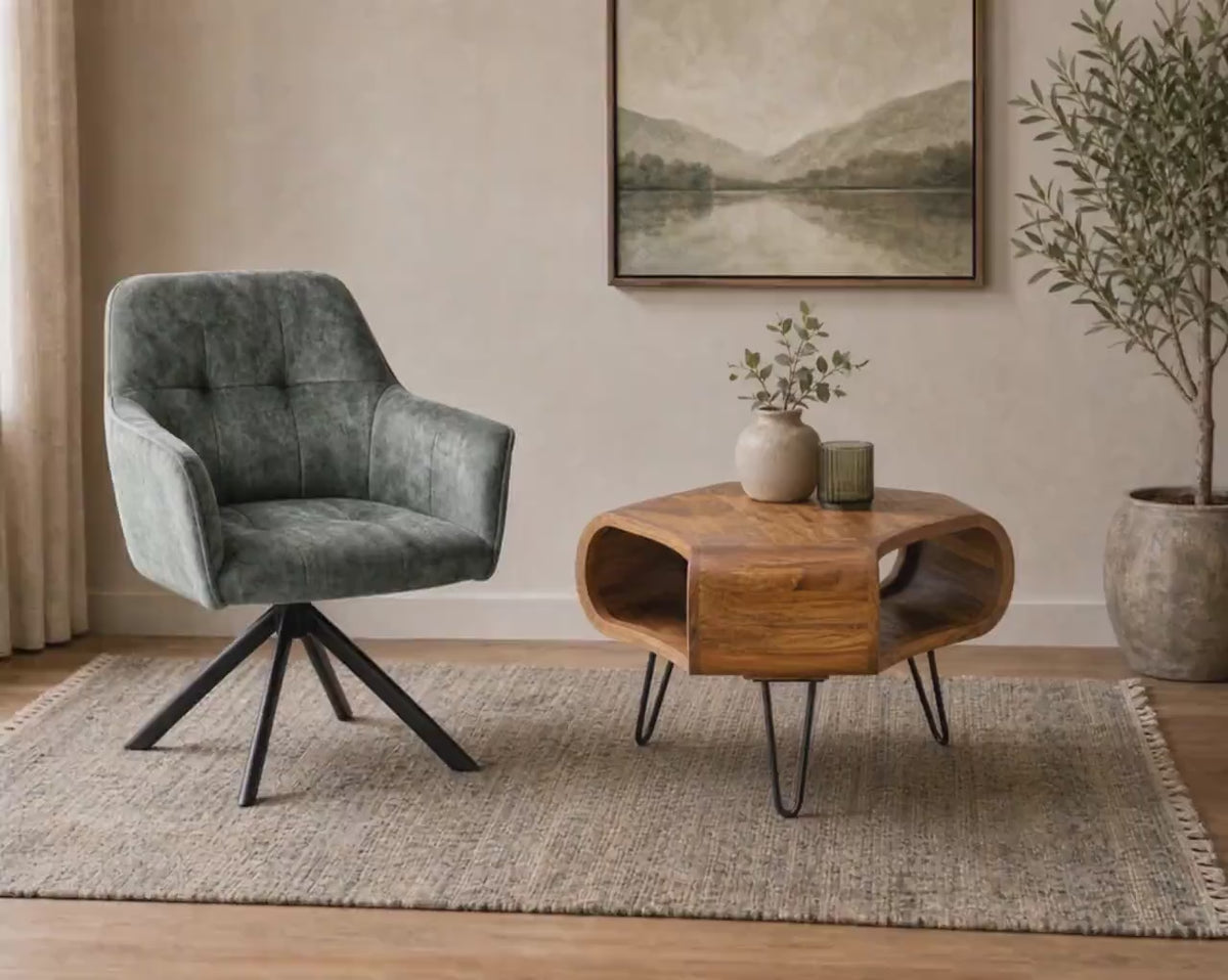 Retro Couchtisch SHEESHAM Hairpin Legs
